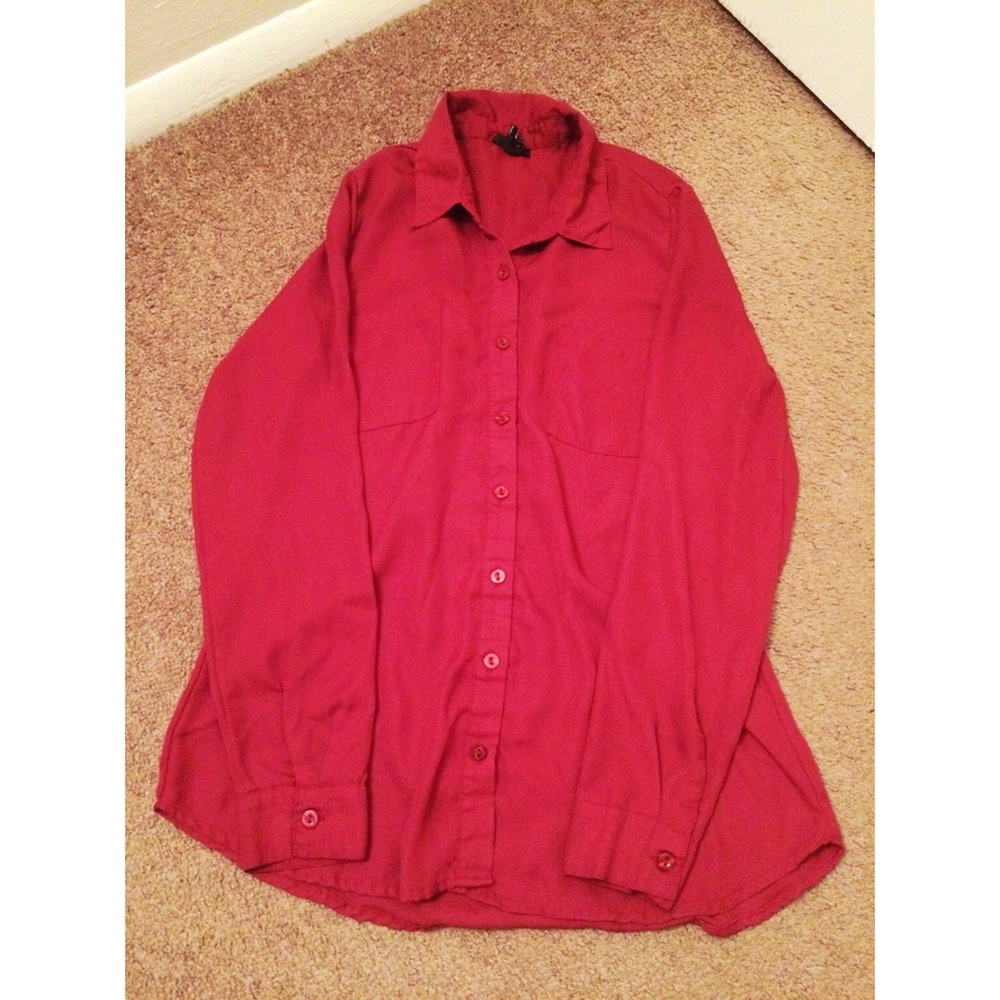 Rue 21 burgundy Button down